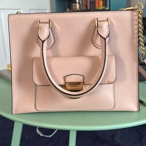 MICHEAL KORS blush pink leather purse, gold hardware